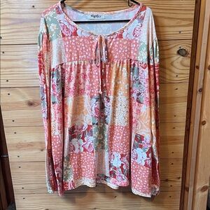 Women's Floral Patchwork Top - Multicolor